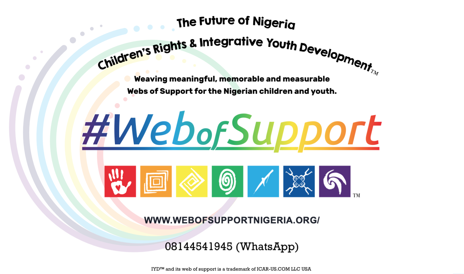 Nigeria's banner announcing the work of IYD™ and Children's Rights.